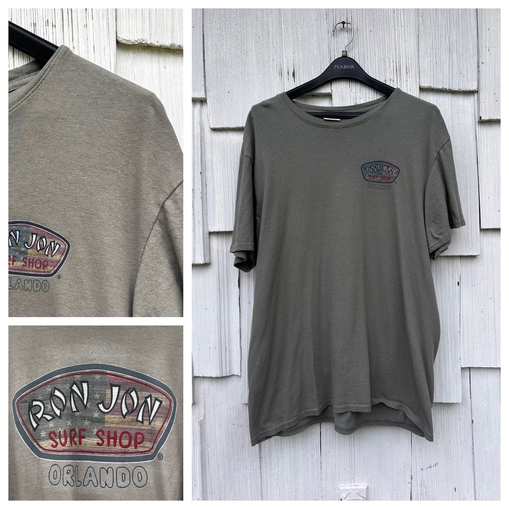 Ron Jon‎ Surf Shop Orlando Graphic T-Shirt Gray Beach Wash Cotton Mens XL